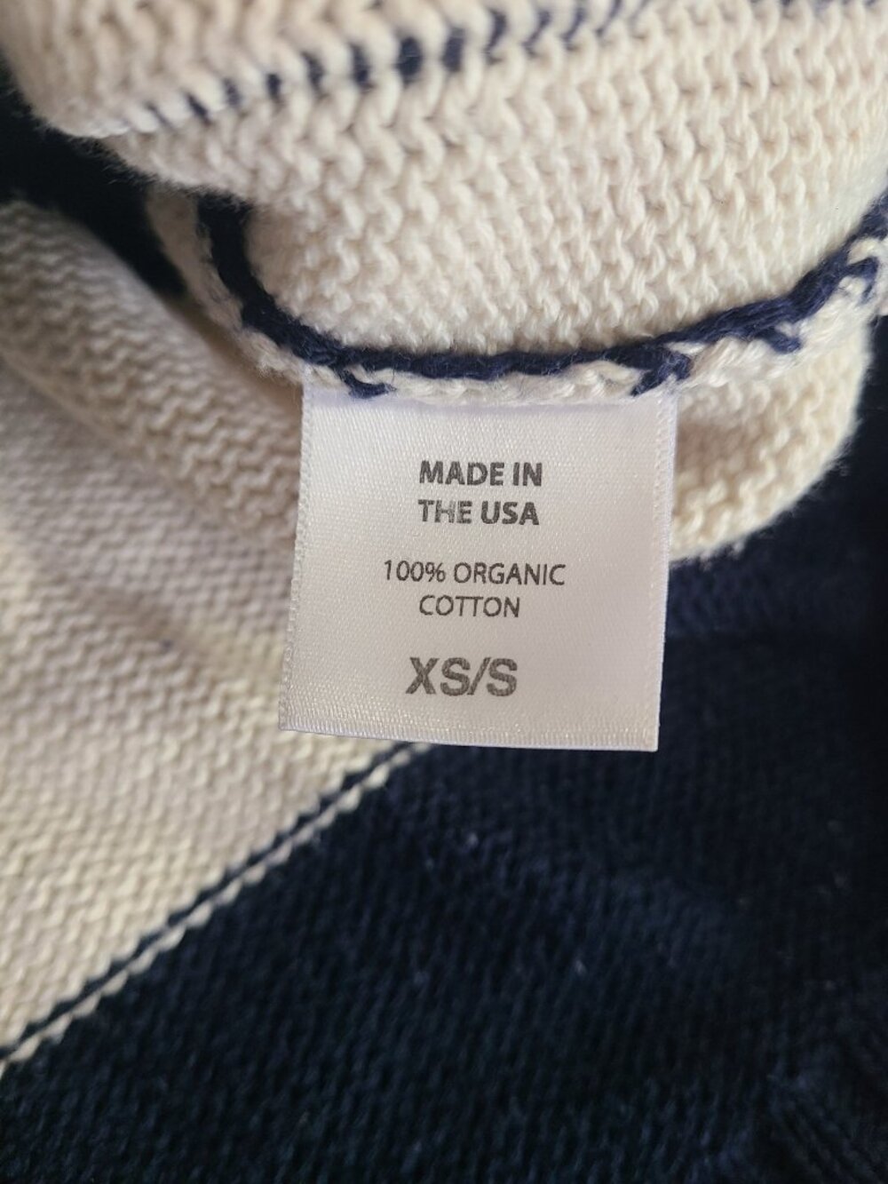 Clare V. Dorothee Sweater navy cream stripes knit size XS/S - Picture 3 of 10